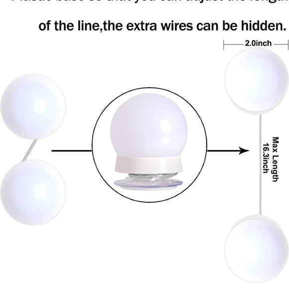 Hollywood Style Led Vanity Mirror Lights Kit with 10 Dimmable Light Bulbs - Picture 5 of 6